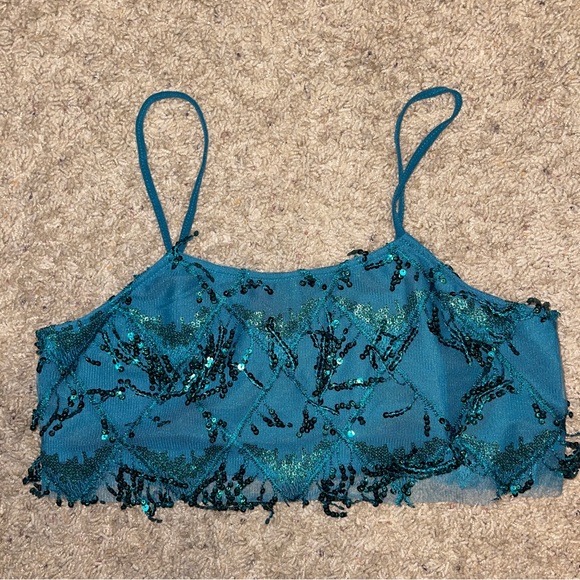 Sincerely Jules Taylor Swift 1989 Era Teal Sequin Fringe Set Size Medium NWT - Picture 3 of 8